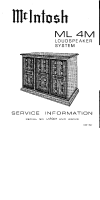 McIntosh ML-4M - Service manual